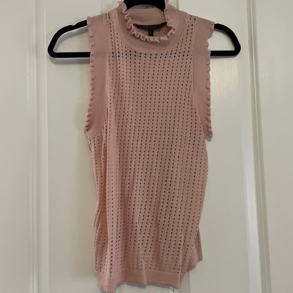 BCBG Maxazria Scalloped Knit Tank
